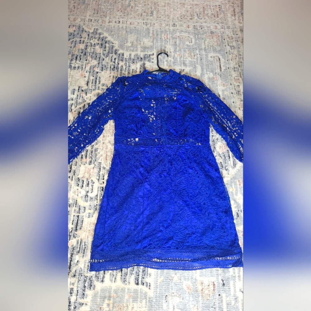New NAVY lace mini semi formal party dress